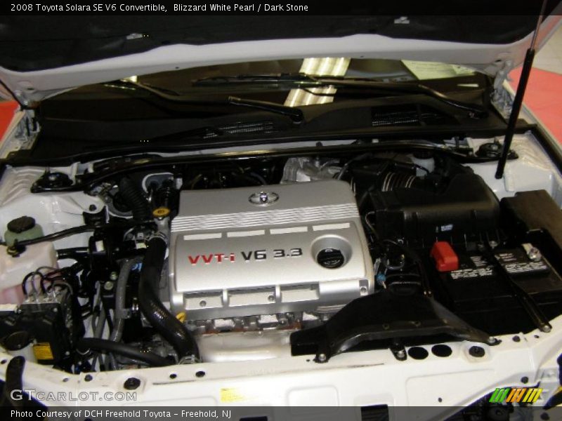 Blizzard White Pearl / Dark Stone 2008 Toyota Solara SE V6 Convertible