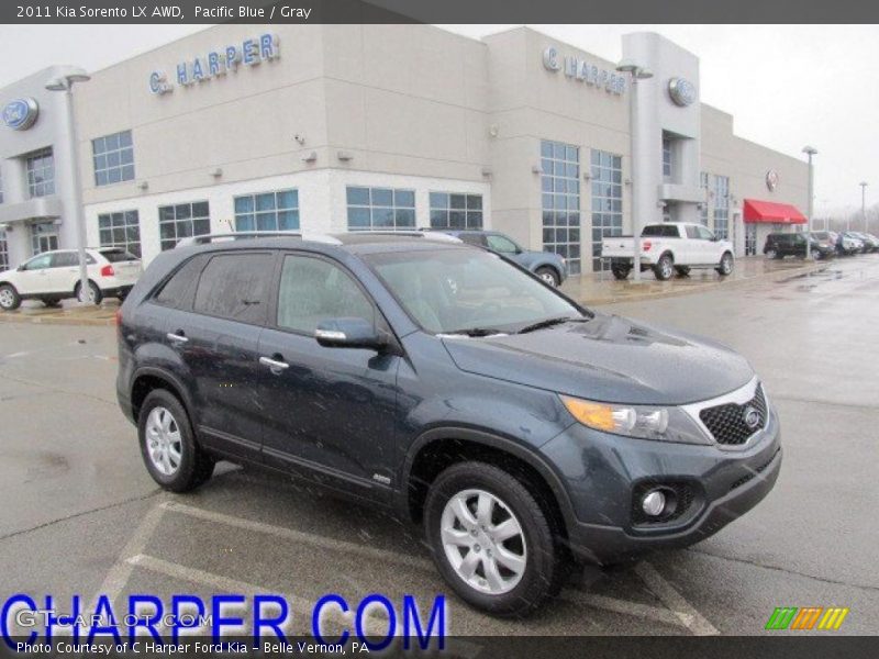 Pacific Blue / Gray 2011 Kia Sorento LX AWD