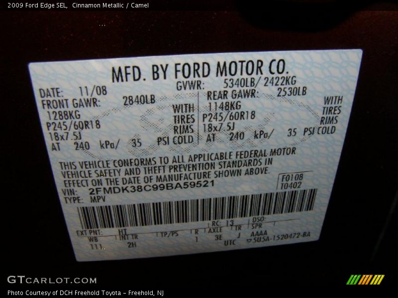 Cinnamon Metallic / Camel 2009 Ford Edge SEL