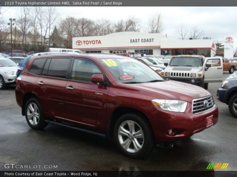 Salsa Red Pearl / Sand Beige 2010 Toyota Highlander Limited 4WD