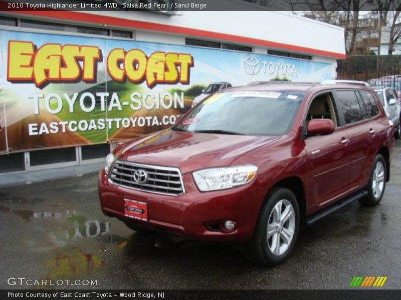 Salsa Red Pearl / Sand Beige 2010 Toyota Highlander Limited 4WD