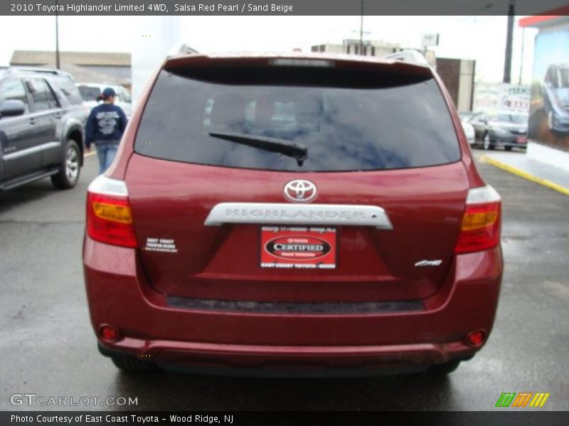 Salsa Red Pearl / Sand Beige 2010 Toyota Highlander Limited 4WD
