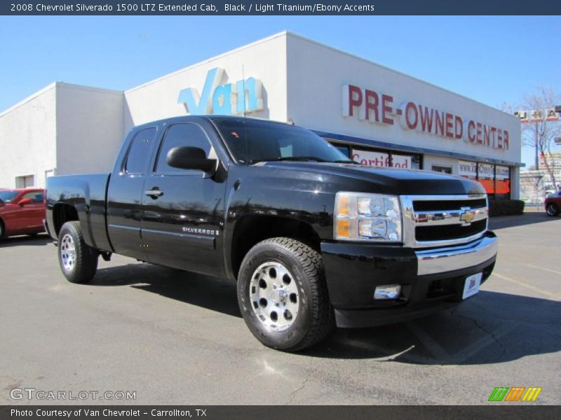 Black / Light Titanium/Ebony Accents 2008 Chevrolet Silverado 1500 LTZ Extended Cab