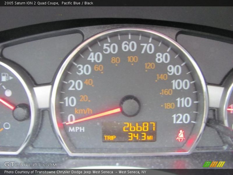 Pacific Blue / Black 2005 Saturn ION 2 Quad Coupe