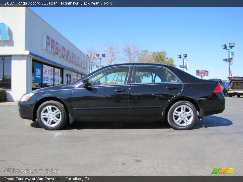Nighthawk Black Pearl / Ivory 2007 Honda Accord SE Sedan