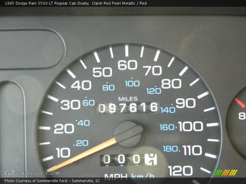 Claret Red Pearl Metallic / Red 1995 Dodge Ram 3500 LT Regular Cab Dually