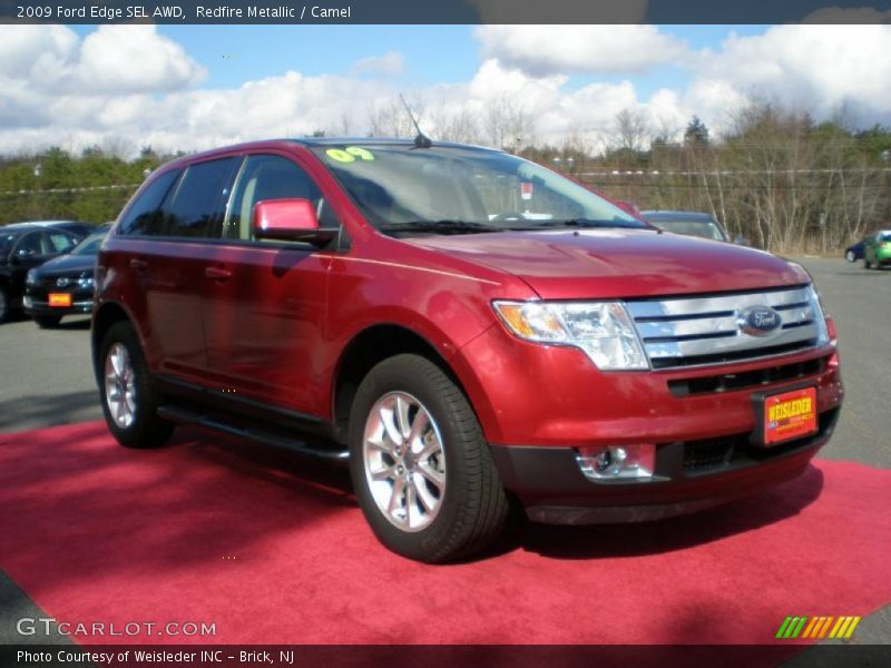 Redfire Metallic / Camel 2009 Ford Edge SEL AWD