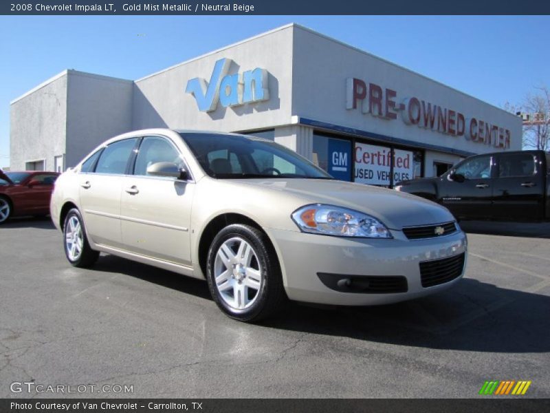 Gold Mist Metallic / Neutral Beige 2008 Chevrolet Impala LT