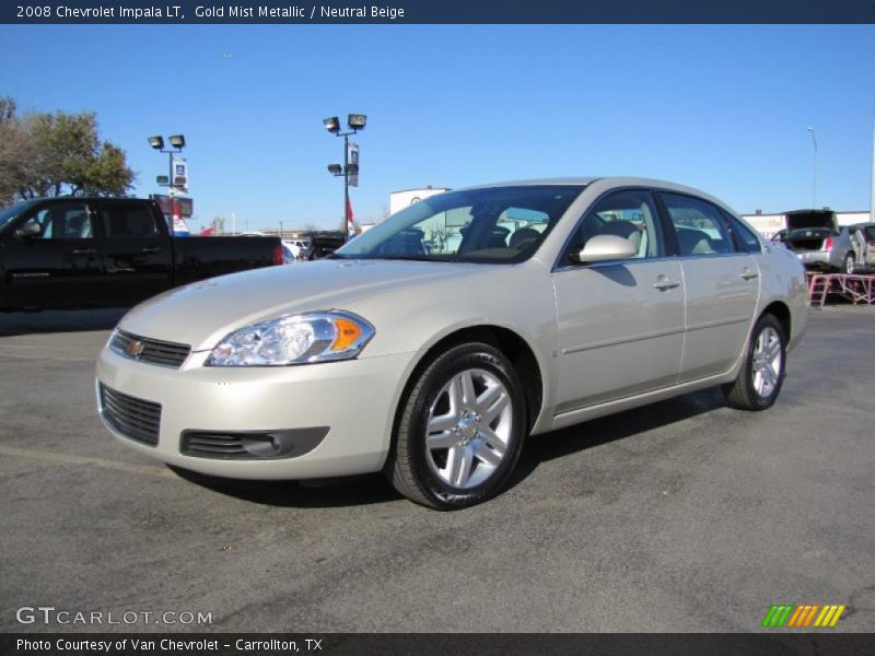 Gold Mist Metallic / Neutral Beige 2008 Chevrolet Impala LT