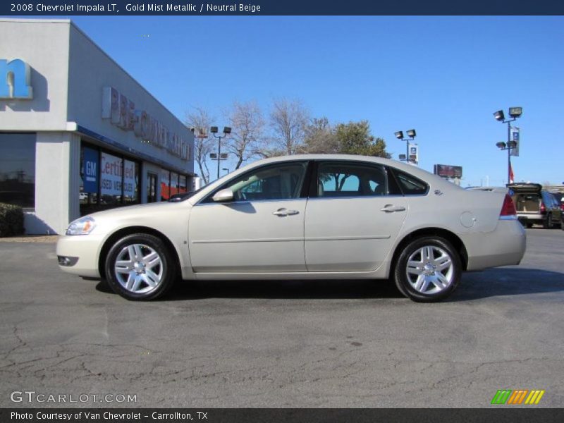 Gold Mist Metallic / Neutral Beige 2008 Chevrolet Impala LT