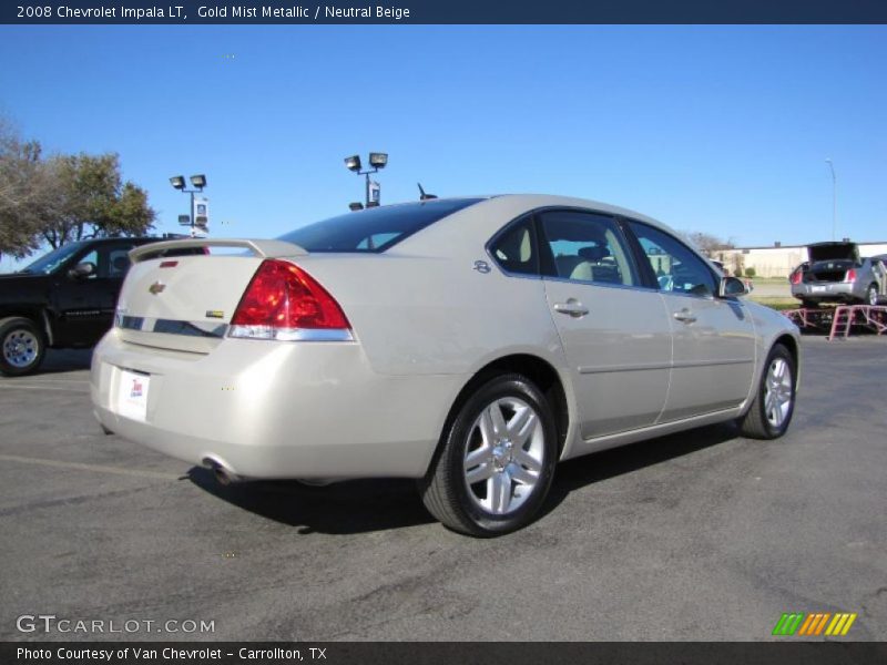 Gold Mist Metallic / Neutral Beige 2008 Chevrolet Impala LT