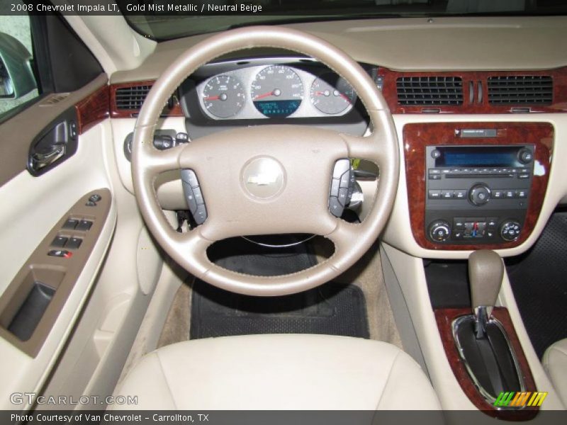 Gold Mist Metallic / Neutral Beige 2008 Chevrolet Impala LT