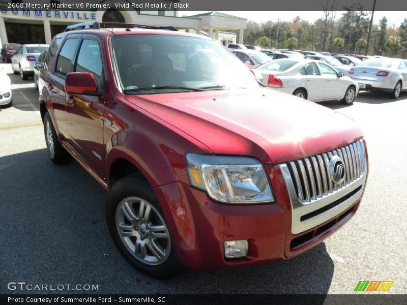 Vivid Red Metallic / Black 2008 Mercury Mariner V6 Premier