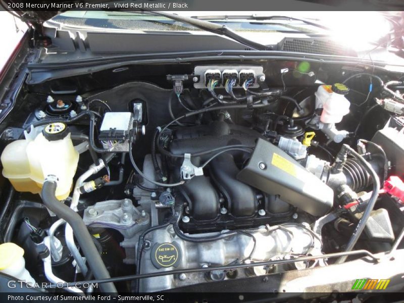 Vivid Red Metallic / Black 2008 Mercury Mariner V6 Premier