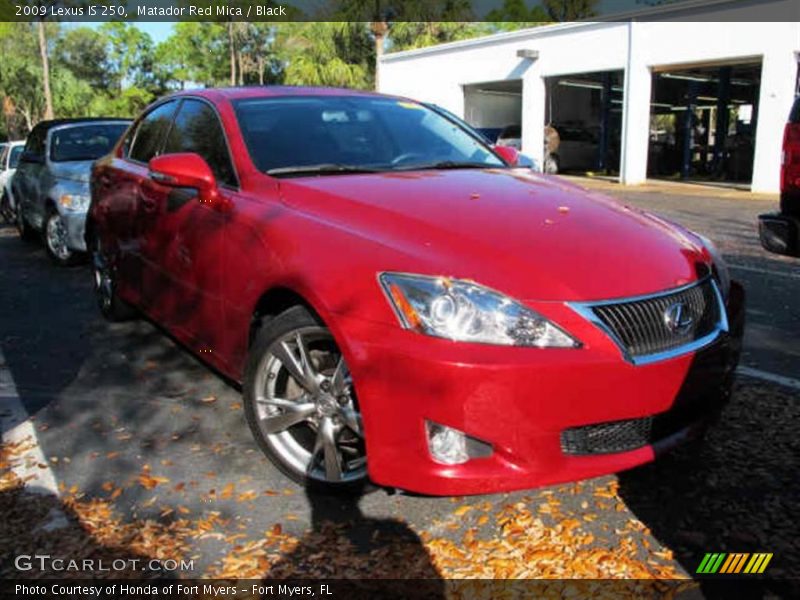 Matador Red Mica / Black 2009 Lexus IS 250