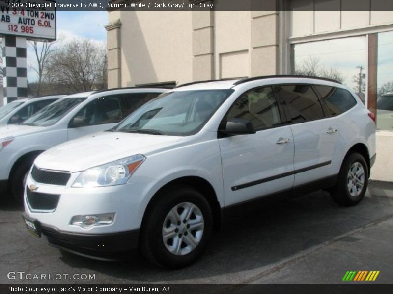 Summit White / Dark Gray/Light Gray 2009 Chevrolet Traverse LS AWD