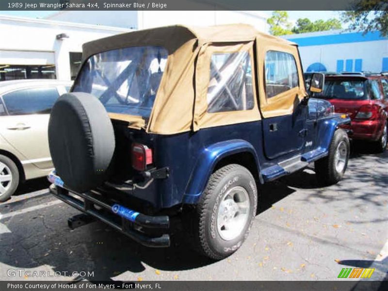 Spinnaker Blue / Beige 1989 Jeep Wrangler Sahara 4x4