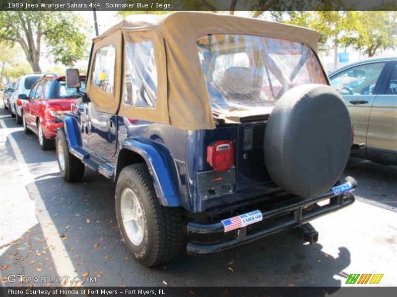 Spinnaker Blue / Beige 1989 Jeep Wrangler Sahara 4x4