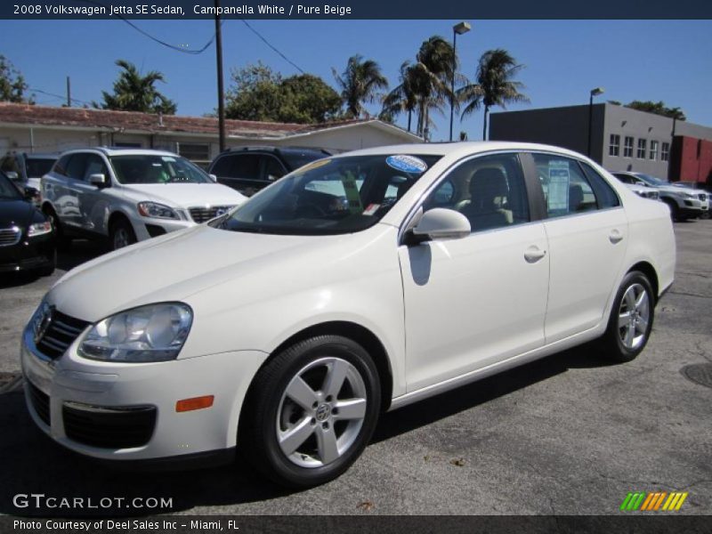 Campanella White / Pure Beige 2008 Volkswagen Jetta SE Sedan