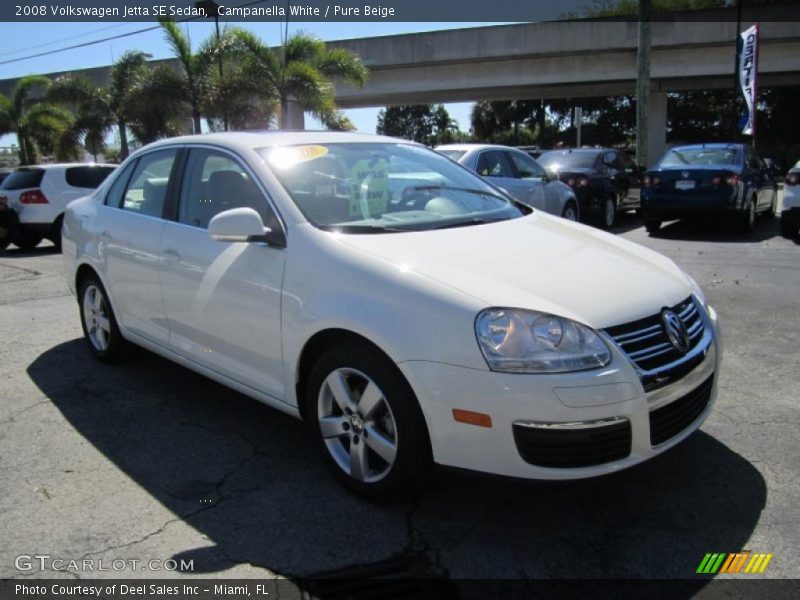 Campanella White / Pure Beige 2008 Volkswagen Jetta SE Sedan