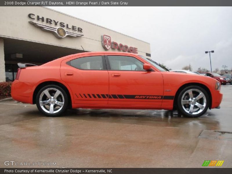 HEMI Orange Pearl / Dark Slate Gray 2008 Dodge Charger R/T Daytona