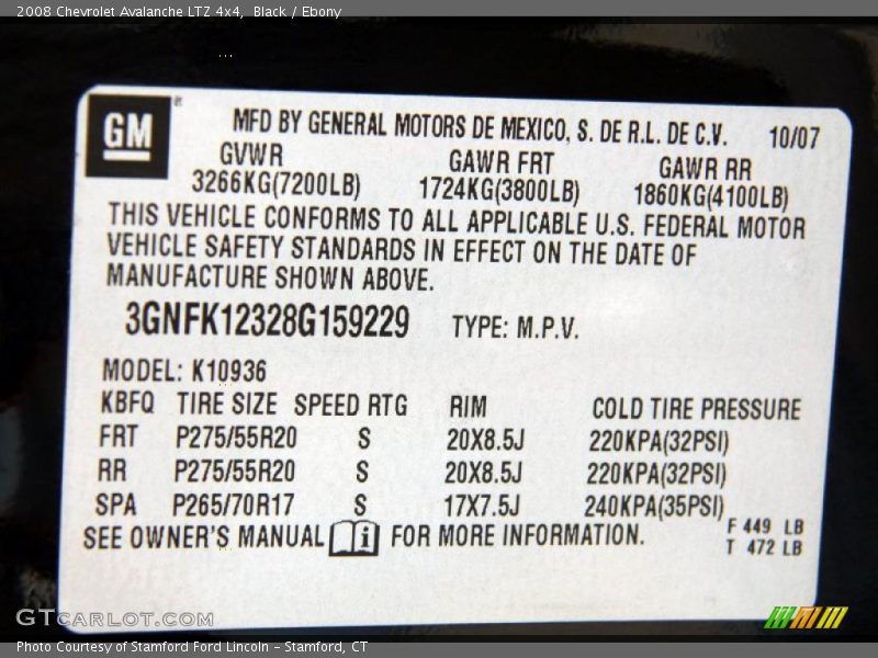 Black / Ebony 2008 Chevrolet Avalanche LTZ 4x4