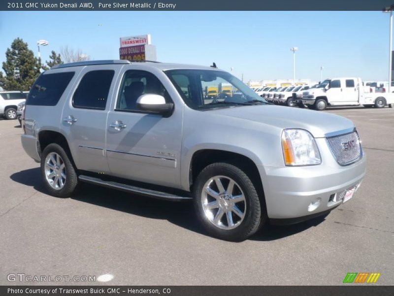 Pure Silver Metallic / Ebony 2011 GMC Yukon Denali AWD