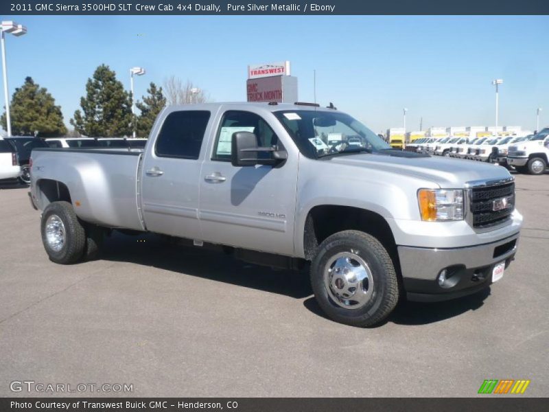  2011 Sierra 3500HD SLT Crew Cab 4x4 Dually Pure Silver Metallic