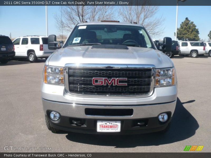  2011 Sierra 3500HD SLT Crew Cab 4x4 Dually Pure Silver Metallic
