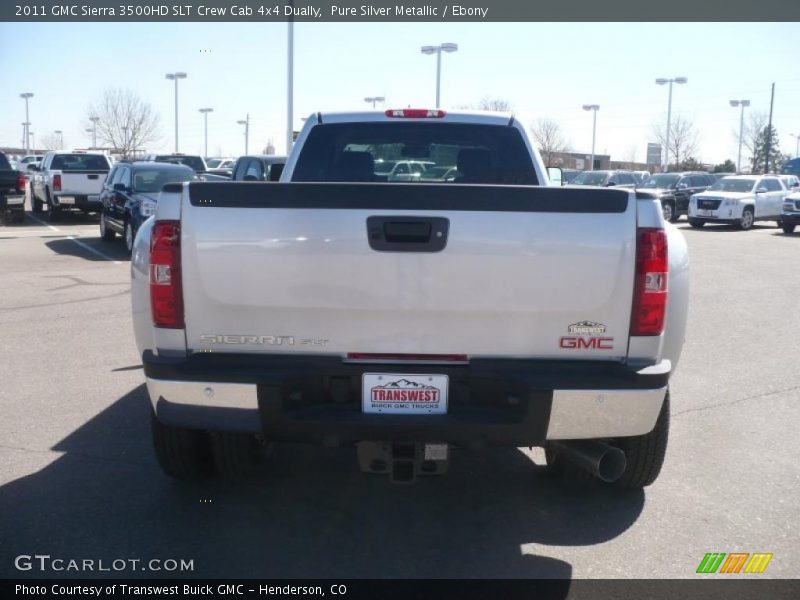 Pure Silver Metallic / Ebony 2011 GMC Sierra 3500HD SLT Crew Cab 4x4 Dually