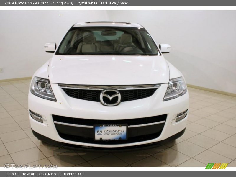 Crystal White Pearl Mica / Sand 2009 Mazda CX-9 Grand Touring AWD