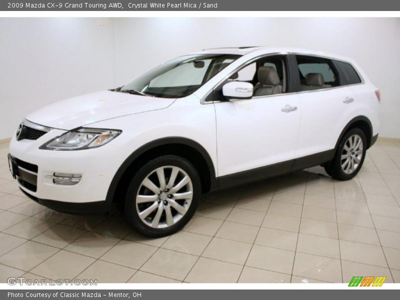 Crystal White Pearl Mica / Sand 2009 Mazda CX-9 Grand Touring AWD