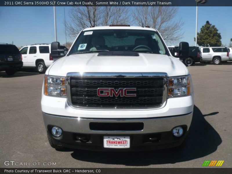 Summit White / Dark Titanium/Light Titanium 2011 GMC Sierra 3500HD SLT Crew Cab 4x4 Dually