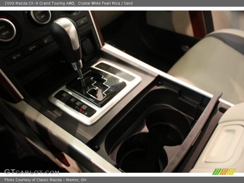 Crystal White Pearl Mica / Sand 2009 Mazda CX-9 Grand Touring AWD