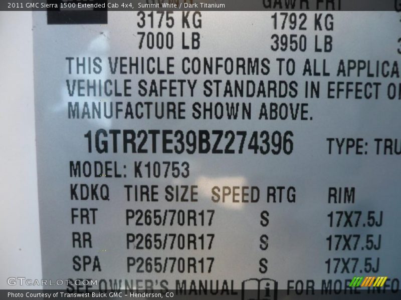 Summit White / Dark Titanium 2011 GMC Sierra 1500 Extended Cab 4x4