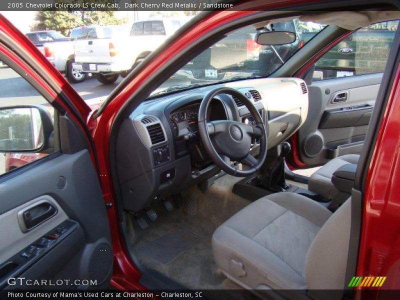 Dark Cherry Red Metallic / Sandstone 2005 Chevrolet Colorado LS Crew Cab