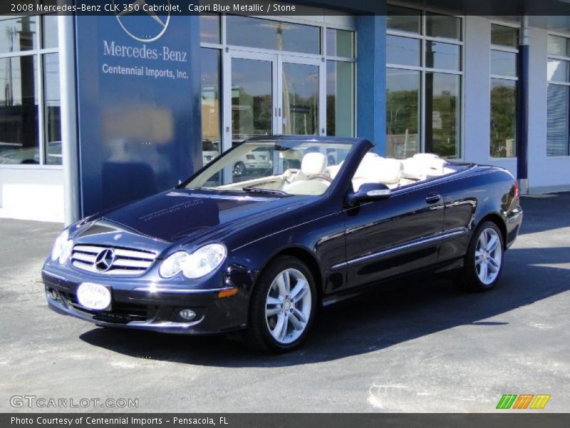Capri Blue Metallic / Stone 2008 Mercedes-Benz CLK 350 Cabriolet