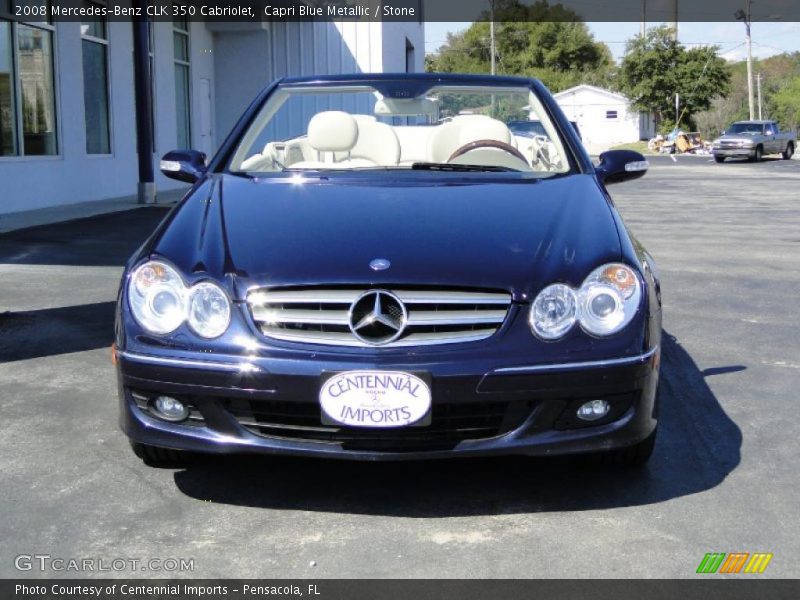 Capri Blue Metallic / Stone 2008 Mercedes-Benz CLK 350 Cabriolet