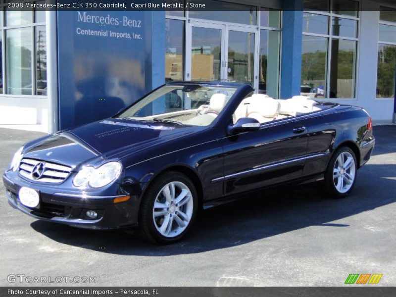 Capri Blue Metallic / Stone 2008 Mercedes-Benz CLK 350 Cabriolet