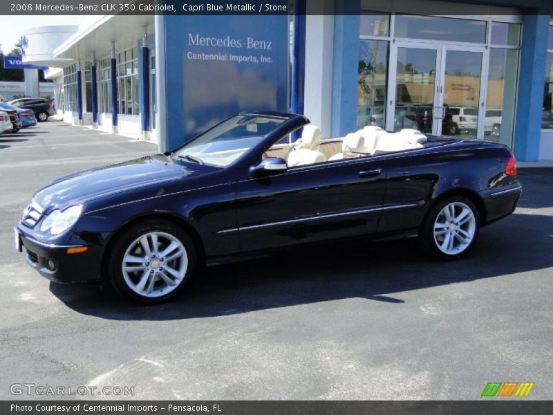 Capri Blue Metallic / Stone 2008 Mercedes-Benz CLK 350 Cabriolet