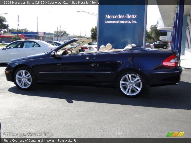 Capri Blue Metallic / Stone 2008 Mercedes-Benz CLK 350 Cabriolet