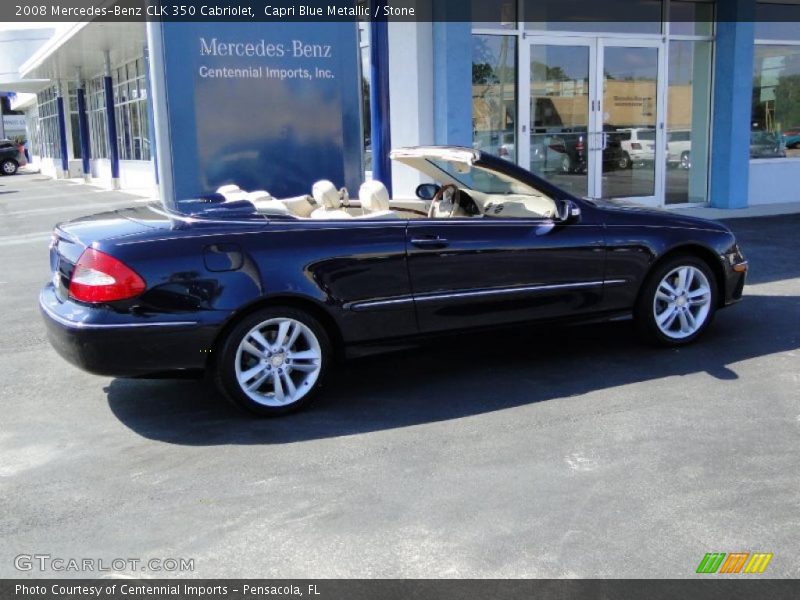 Capri Blue Metallic / Stone 2008 Mercedes-Benz CLK 350 Cabriolet
