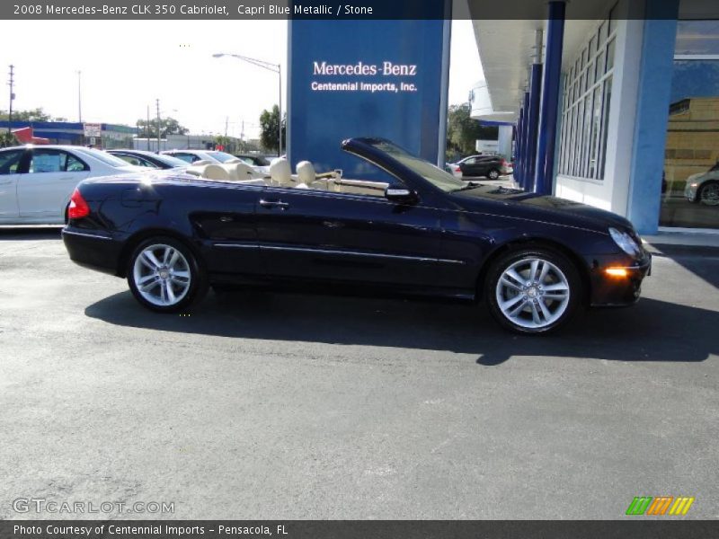 Capri Blue Metallic / Stone 2008 Mercedes-Benz CLK 350 Cabriolet