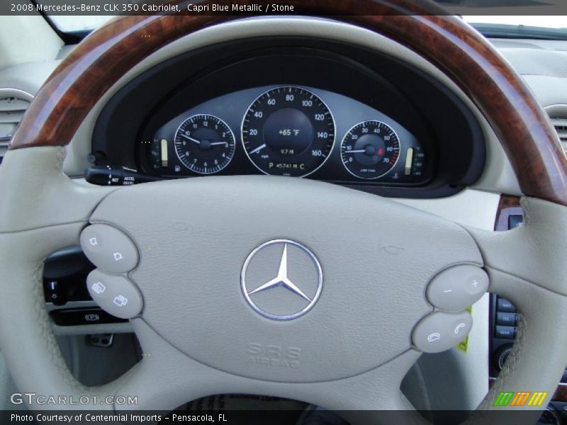 Capri Blue Metallic / Stone 2008 Mercedes-Benz CLK 350 Cabriolet