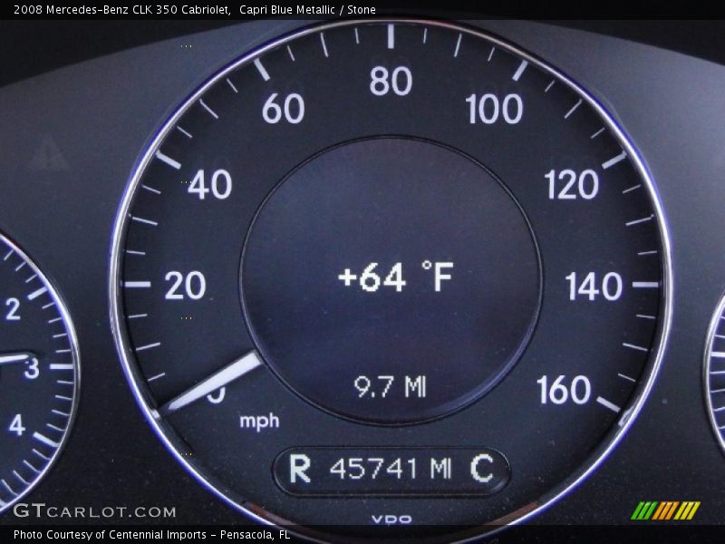 Capri Blue Metallic / Stone 2008 Mercedes-Benz CLK 350 Cabriolet