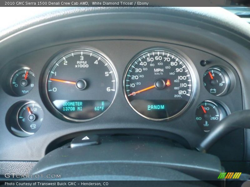 White Diamond Tricoat / Ebony 2010 GMC Sierra 1500 Denali Crew Cab AWD