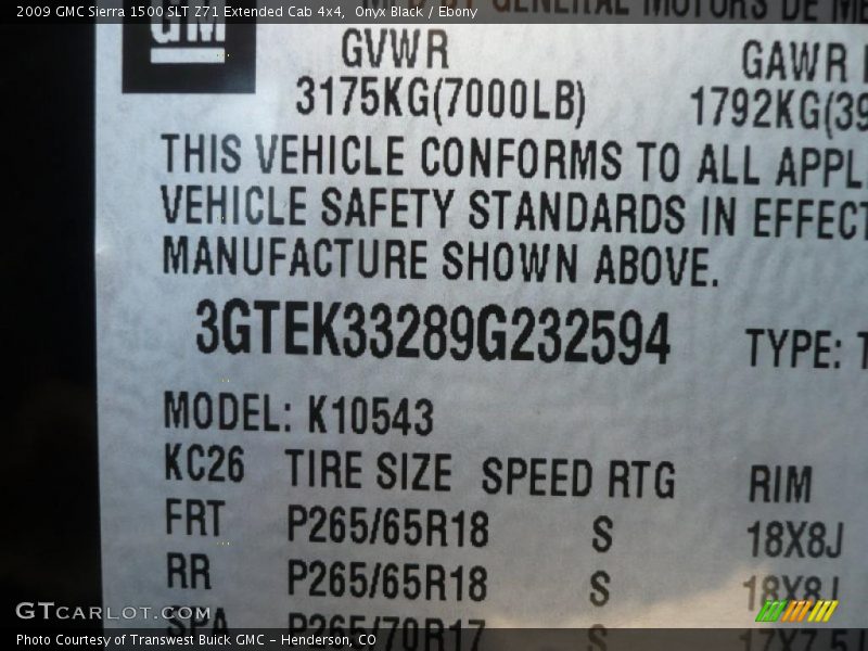 Onyx Black / Ebony 2009 GMC Sierra 1500 SLT Z71 Extended Cab 4x4
