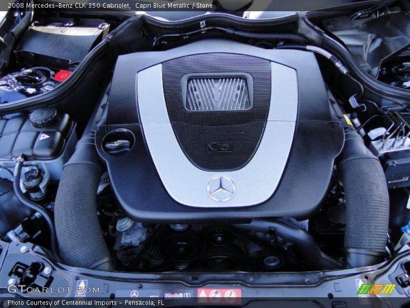 Capri Blue Metallic / Stone 2008 Mercedes-Benz CLK 350 Cabriolet