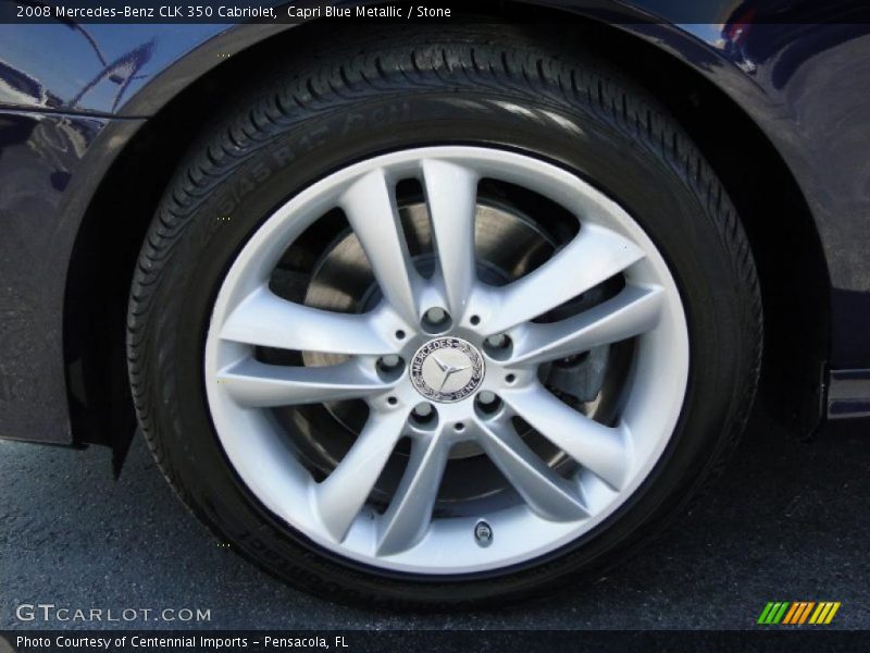 Capri Blue Metallic / Stone 2008 Mercedes-Benz CLK 350 Cabriolet