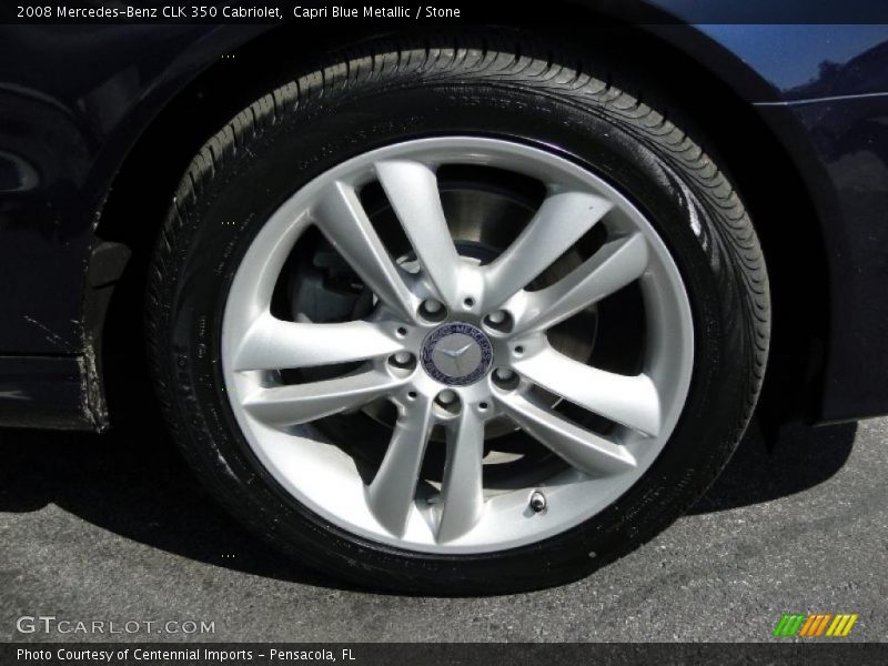 Capri Blue Metallic / Stone 2008 Mercedes-Benz CLK 350 Cabriolet